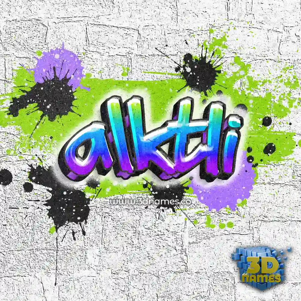 alktli in Graffiti Grunge style - 3D name wallpaper