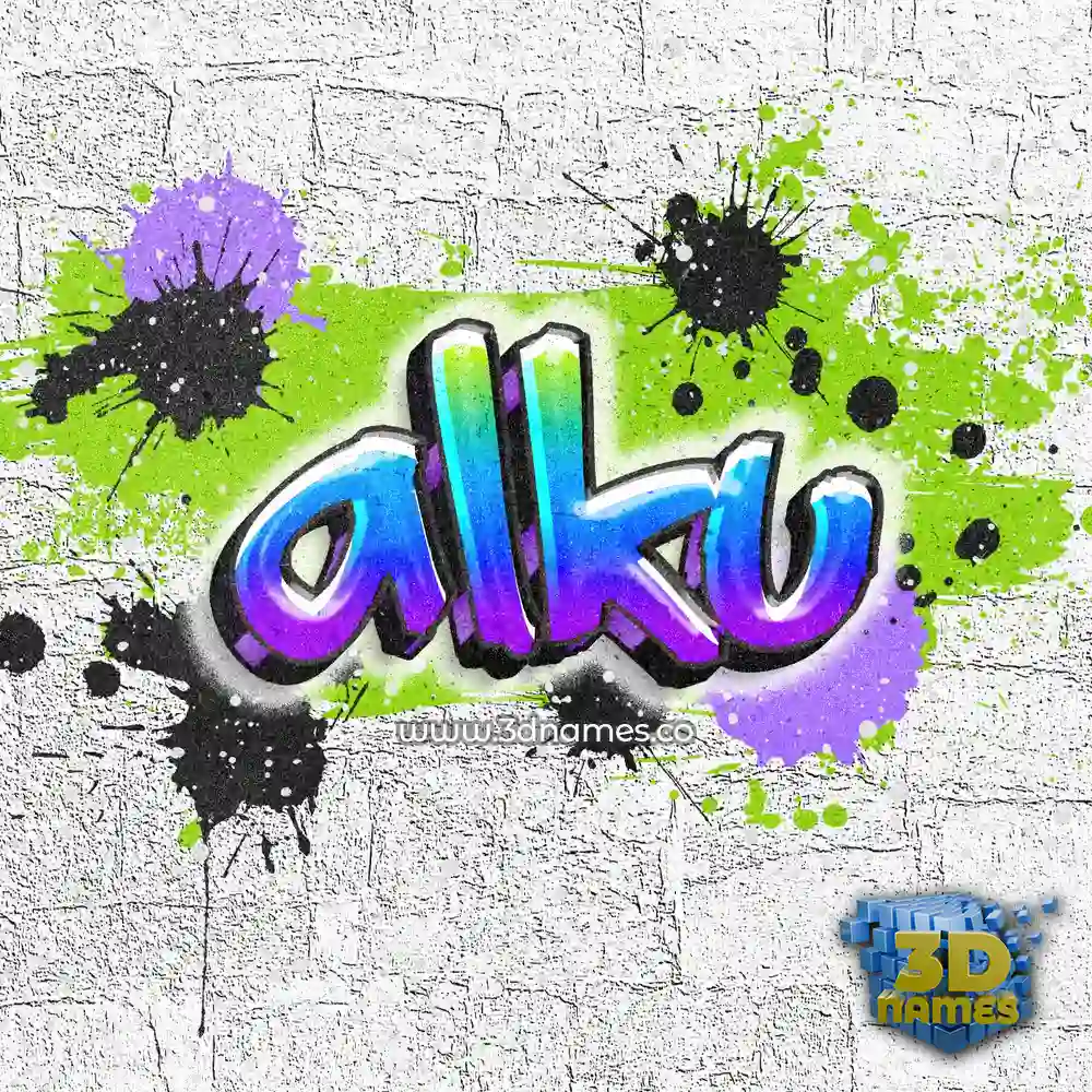 alku in Graffiti Grunge style - 3D name wallpaper