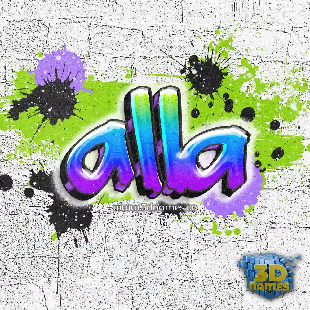 alla in Graffiti Grunge style - 3D name wallpaper