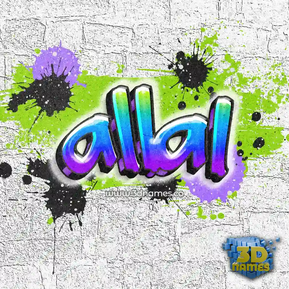 allal in Graffiti Grunge style - 3D name wallpaper
