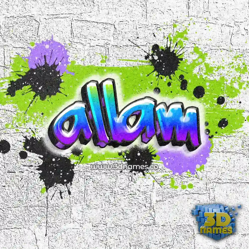 allam in Graffiti Grunge style - 3D name wallpaper