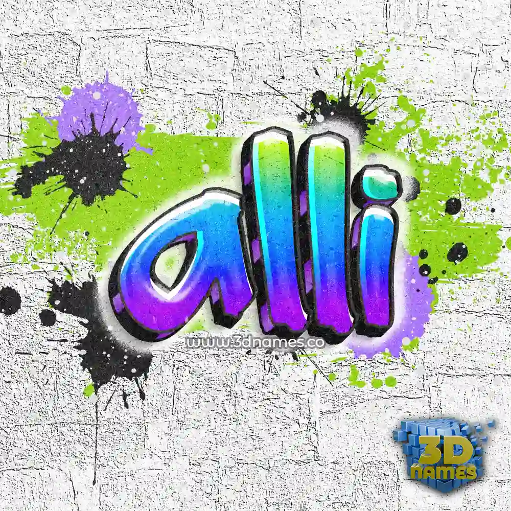 alli in Graffiti Grunge style - 3D name wallpaper