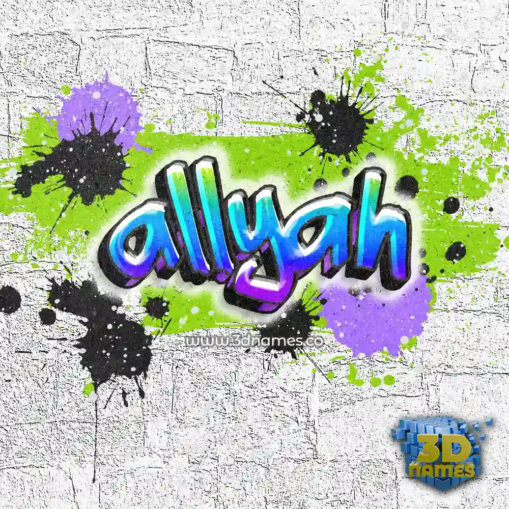 allyah in Graffiti Grunge style - 3D name wallpaper