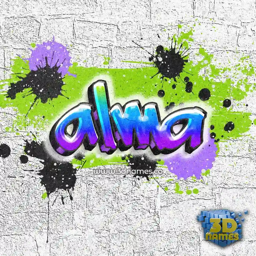 alma in Graffiti Grunge style - 3D name wallpaper