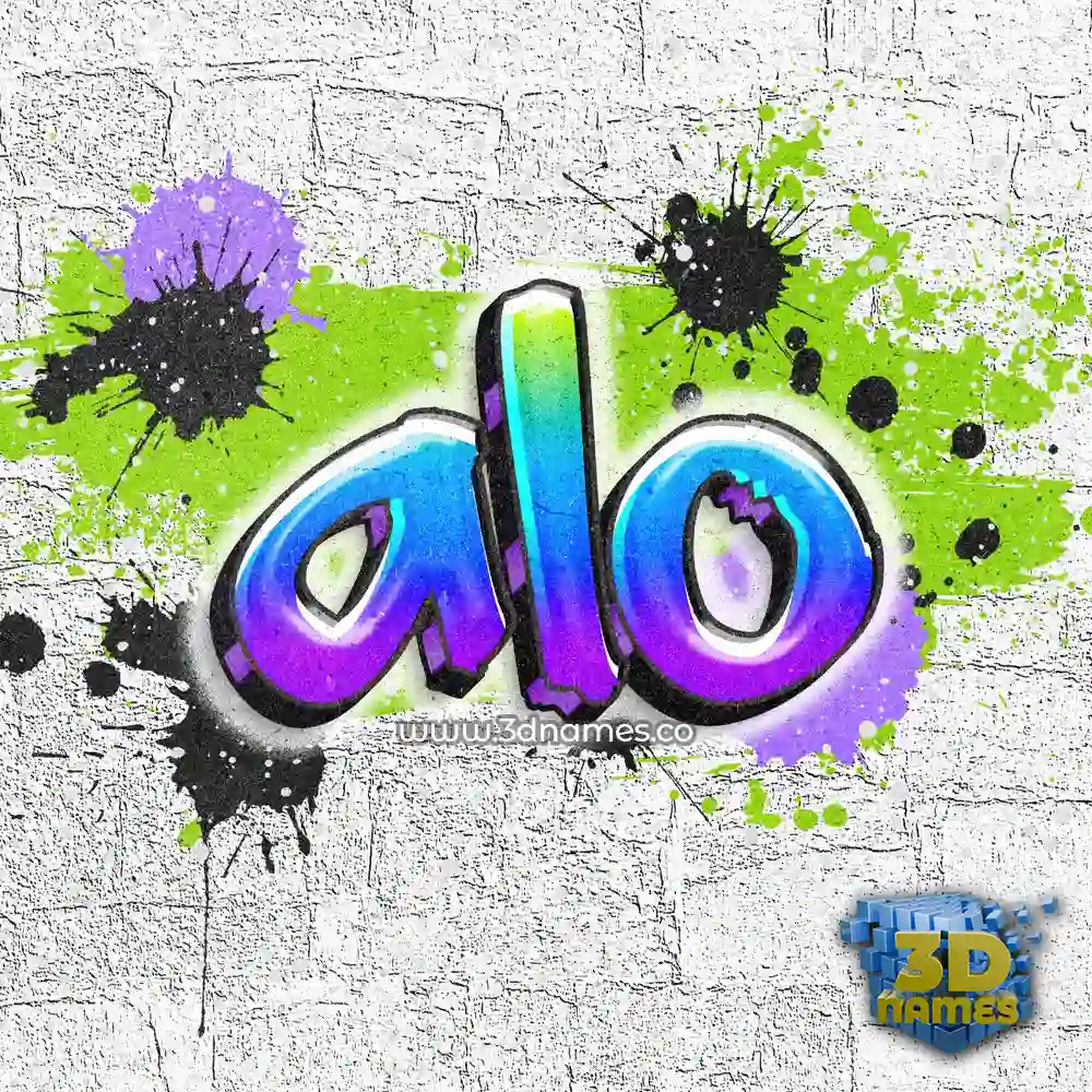 alo in Graffiti Grunge style - 3D name wallpaper