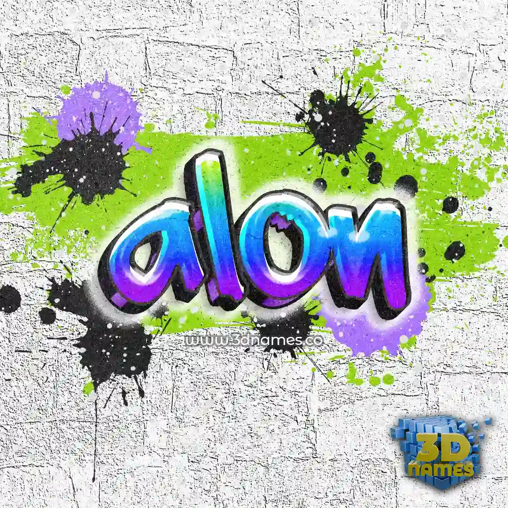 alon in Graffiti Grunge style - 3D name wallpaper