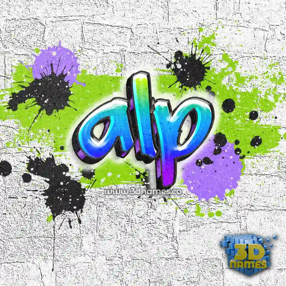 alp in Graffiti Grunge style - 3D name wallpaper