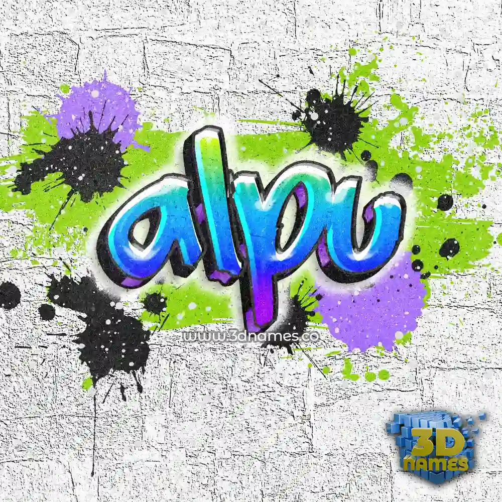 alpu in Graffiti Grunge style - 3D name wallpaper