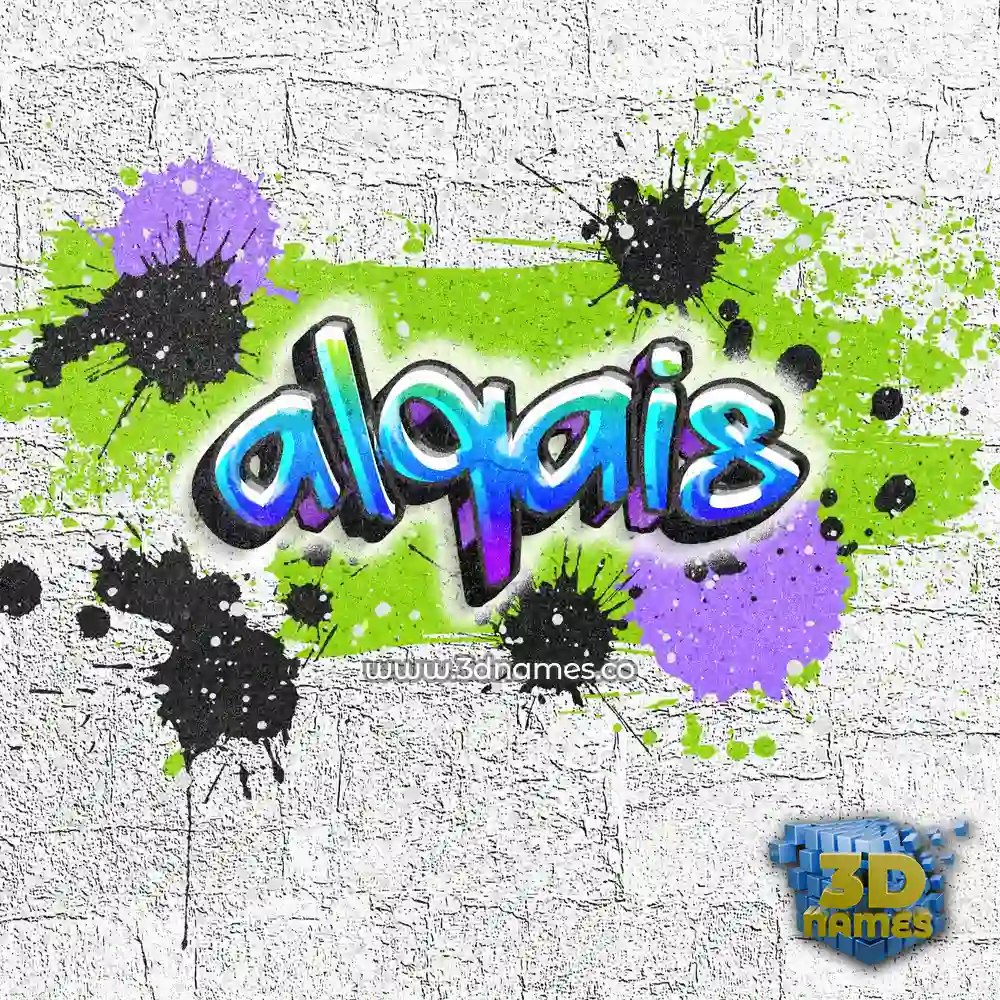 alqais in Graffiti Grunge style - 3D name wallpaper