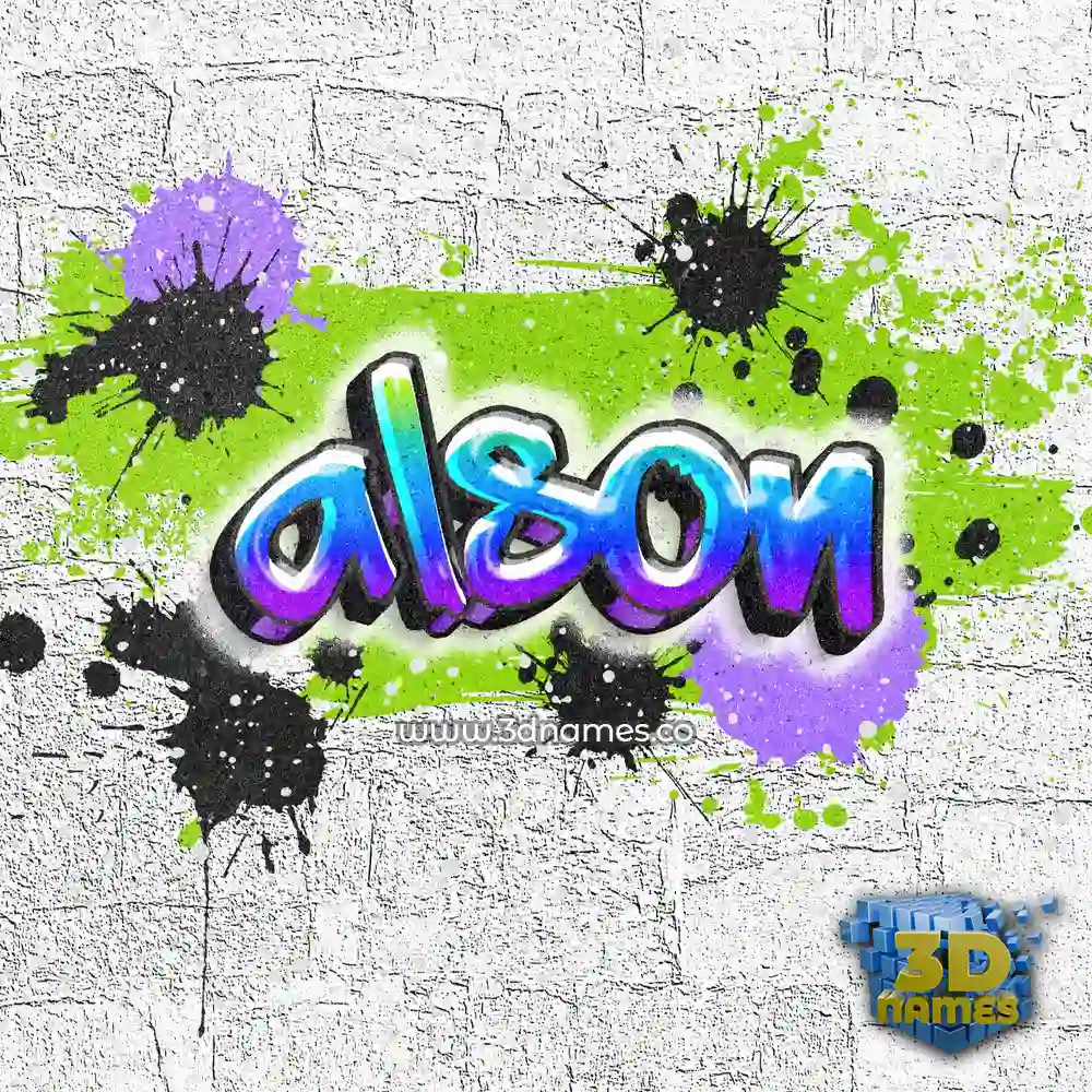 alson in Graffiti Grunge style - 3D name wallpaper