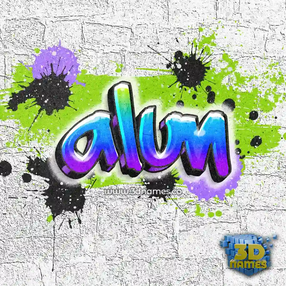 alun in Graffiti Grunge style - 3D name wallpaper