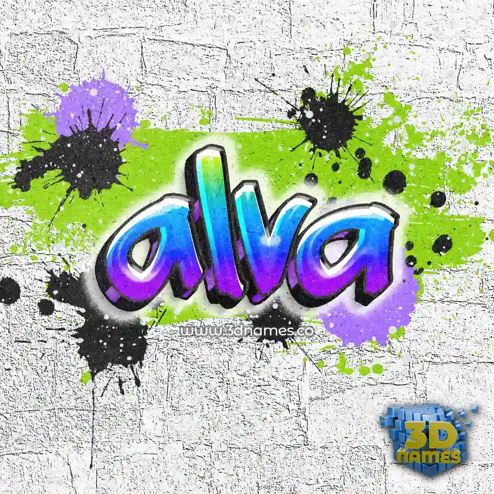 alva in Graffiti Grunge style - 3D name wallpaper