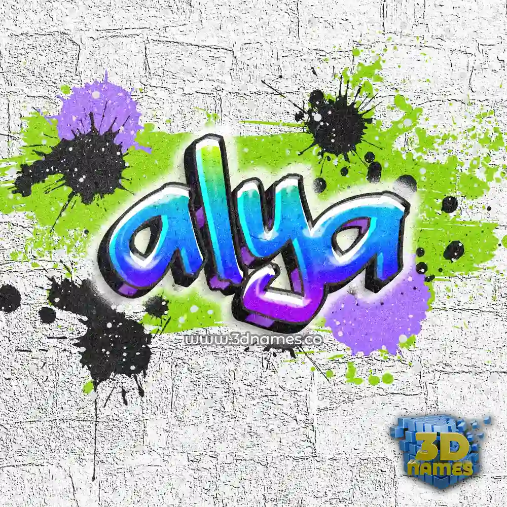 alya in Graffiti Grunge style - 3D name wallpaper
