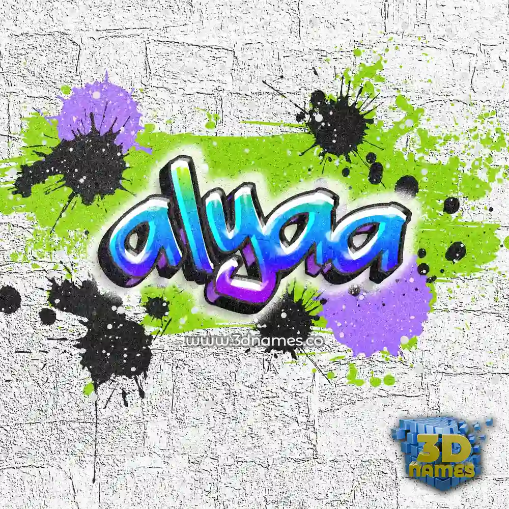 alyaa in Graffiti Grunge style - 3D name wallpaper