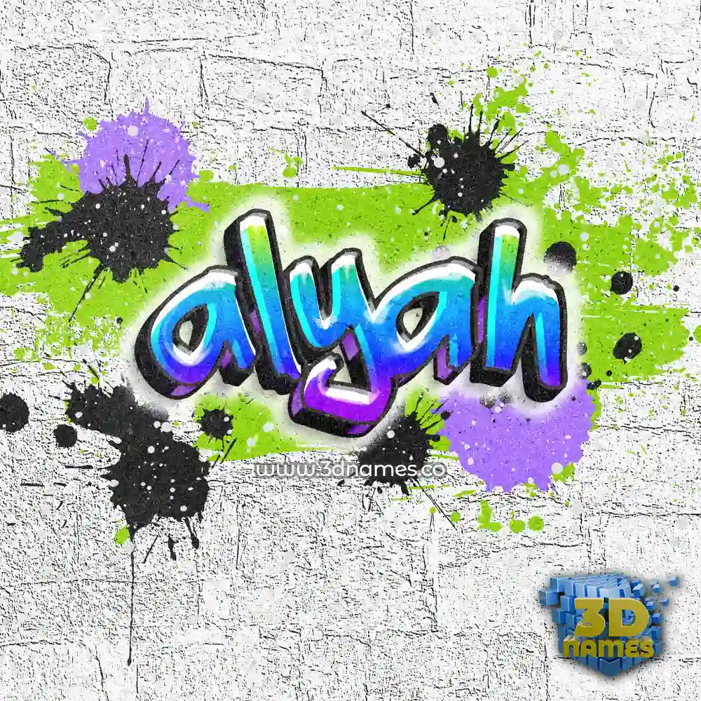 alyah in Graffiti Grunge style - 3D name wallpaper