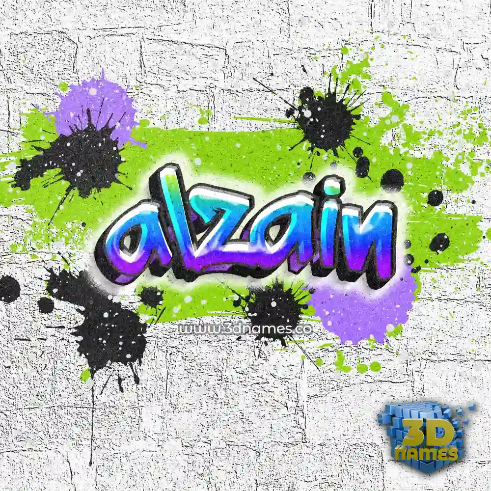 alzain in Graffiti Grunge style - 3D name wallpaper