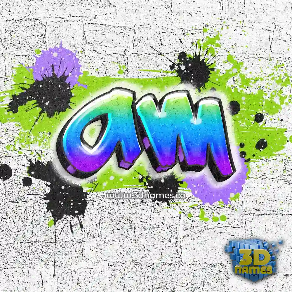am in Graffiti Grunge style - 3D name wallpaper