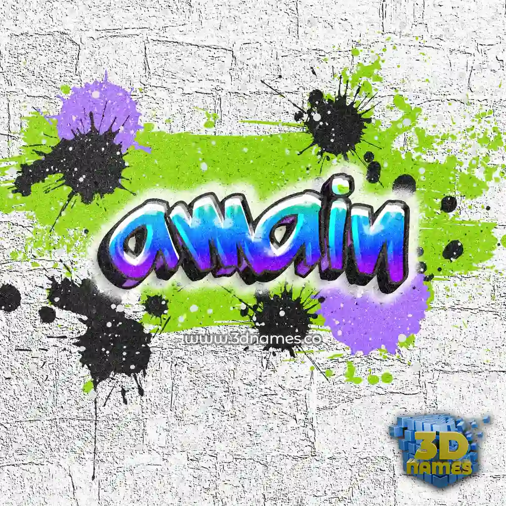 amain in Graffiti Grunge style - 3D name wallpaper