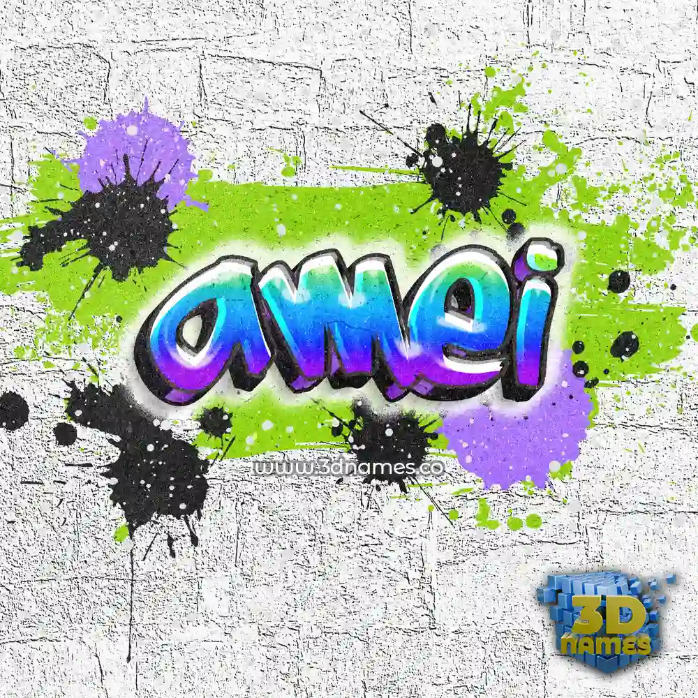amei in Graffiti Grunge style - 3D name wallpaper