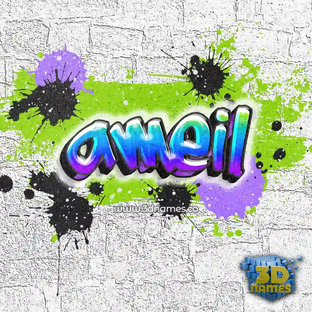 ameil in Graffiti Grunge style - 3D name wallpaper