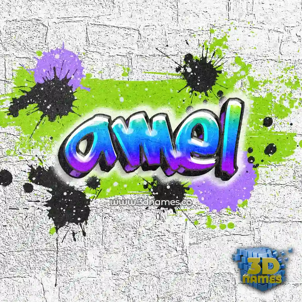 amel in Graffiti Grunge style - 3D name wallpaper