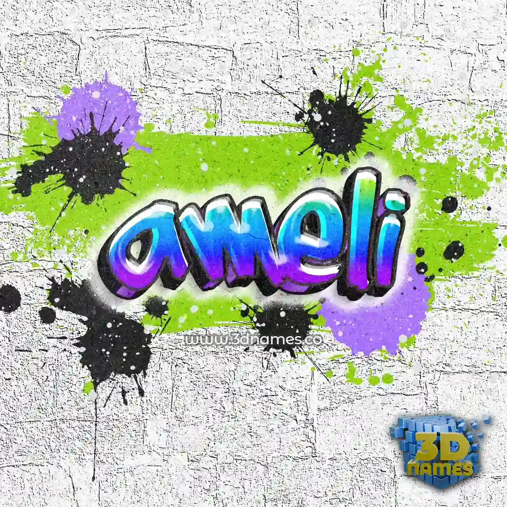 ameli in Graffiti Grunge style - 3D name wallpaper