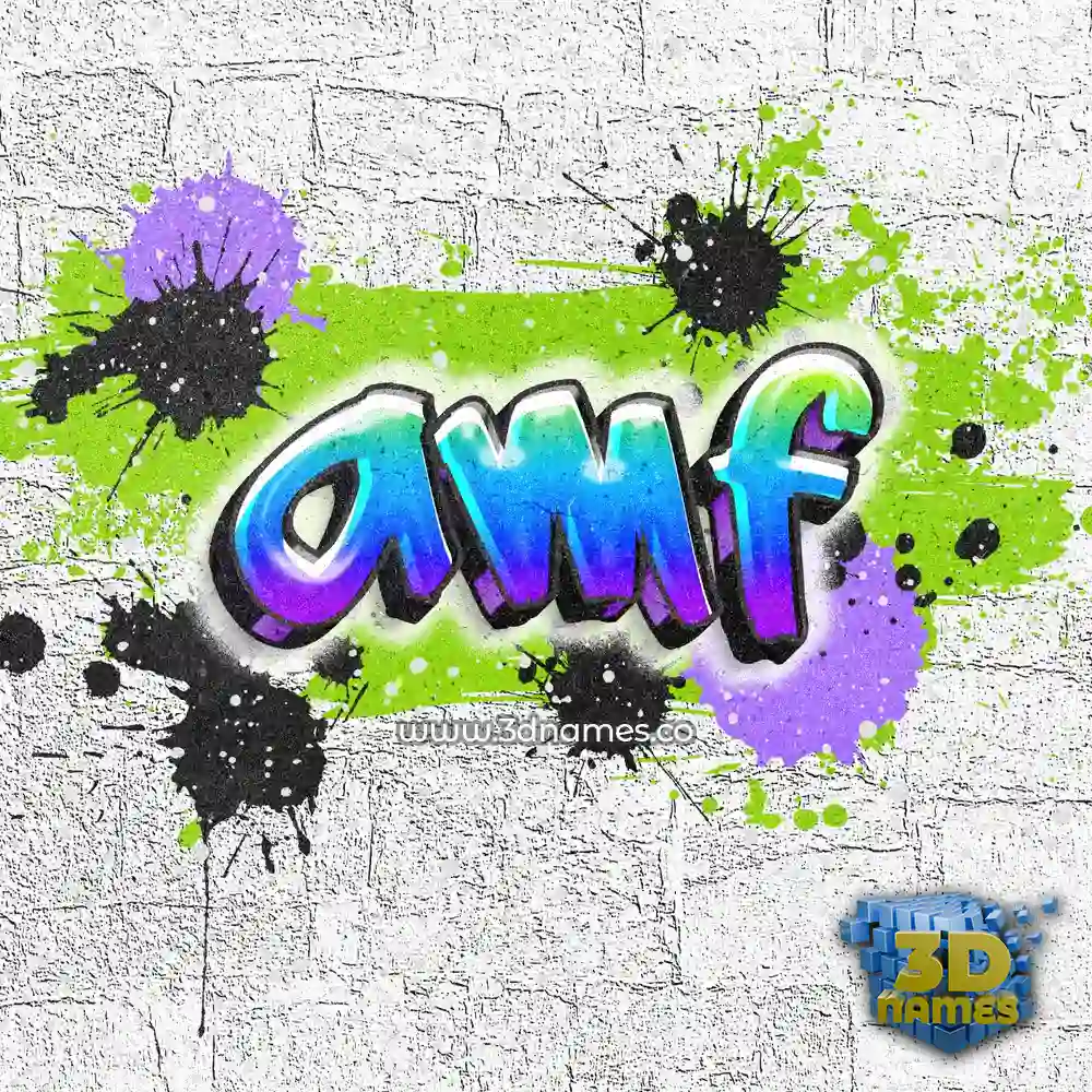amf in Graffiti Grunge style - 3D name wallpaper