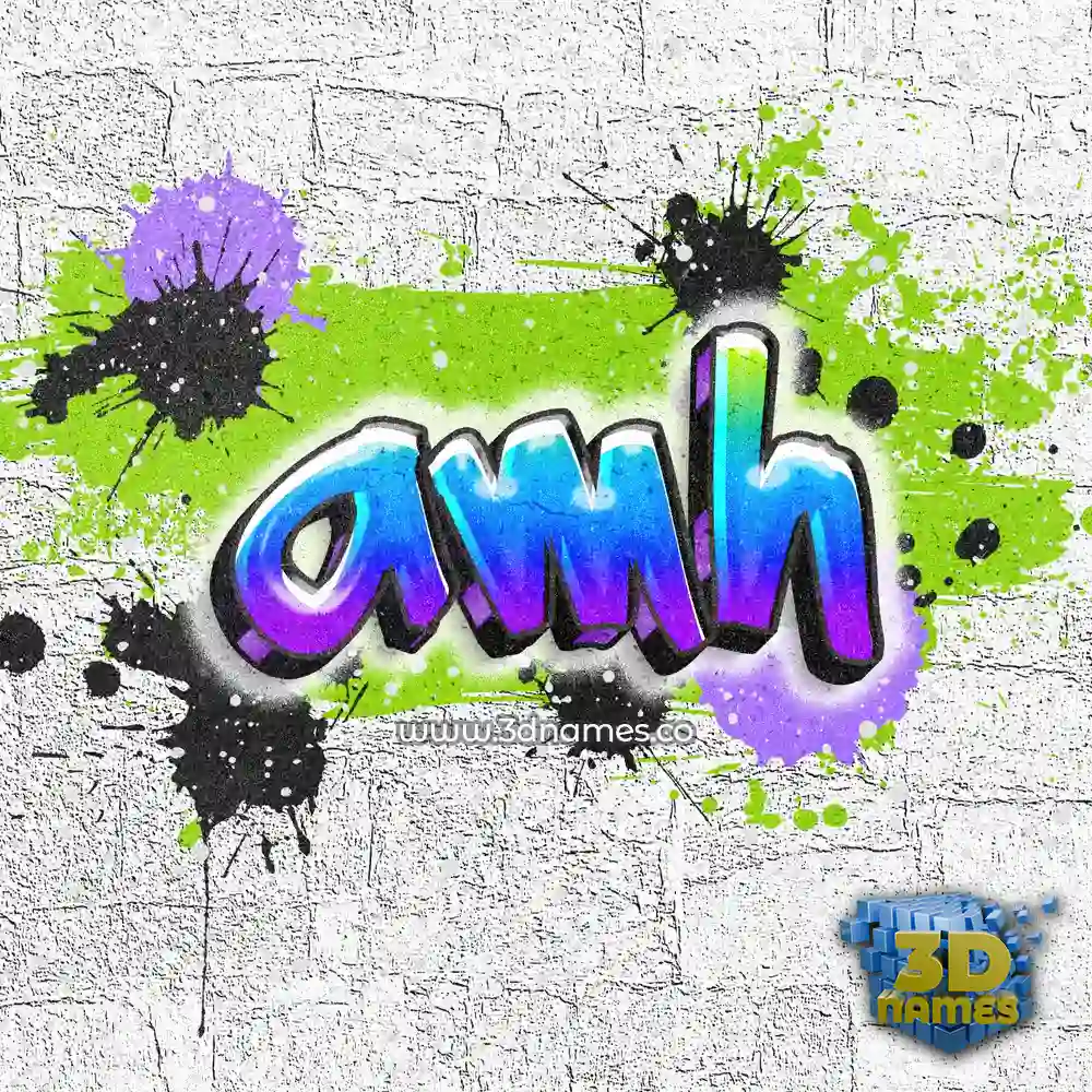 amh in Graffiti Grunge style - 3D name wallpaper