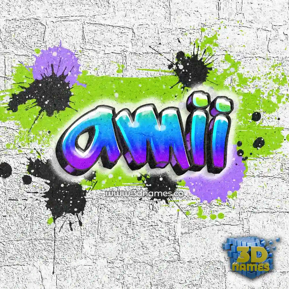 amii in Graffiti Grunge style - 3D name wallpaper