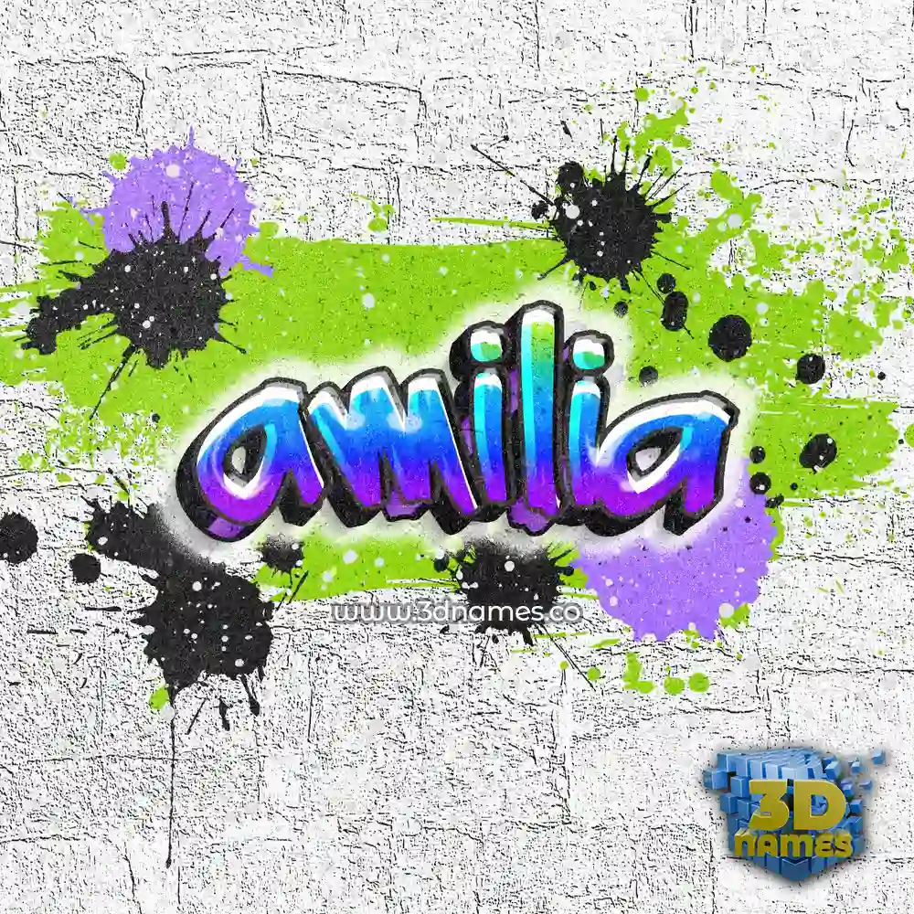 amilia in Graffiti Grunge style - 3D name wallpaper
