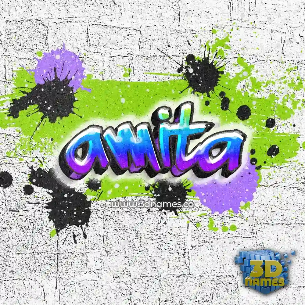 amita in Graffiti Grunge style - 3D name wallpaper