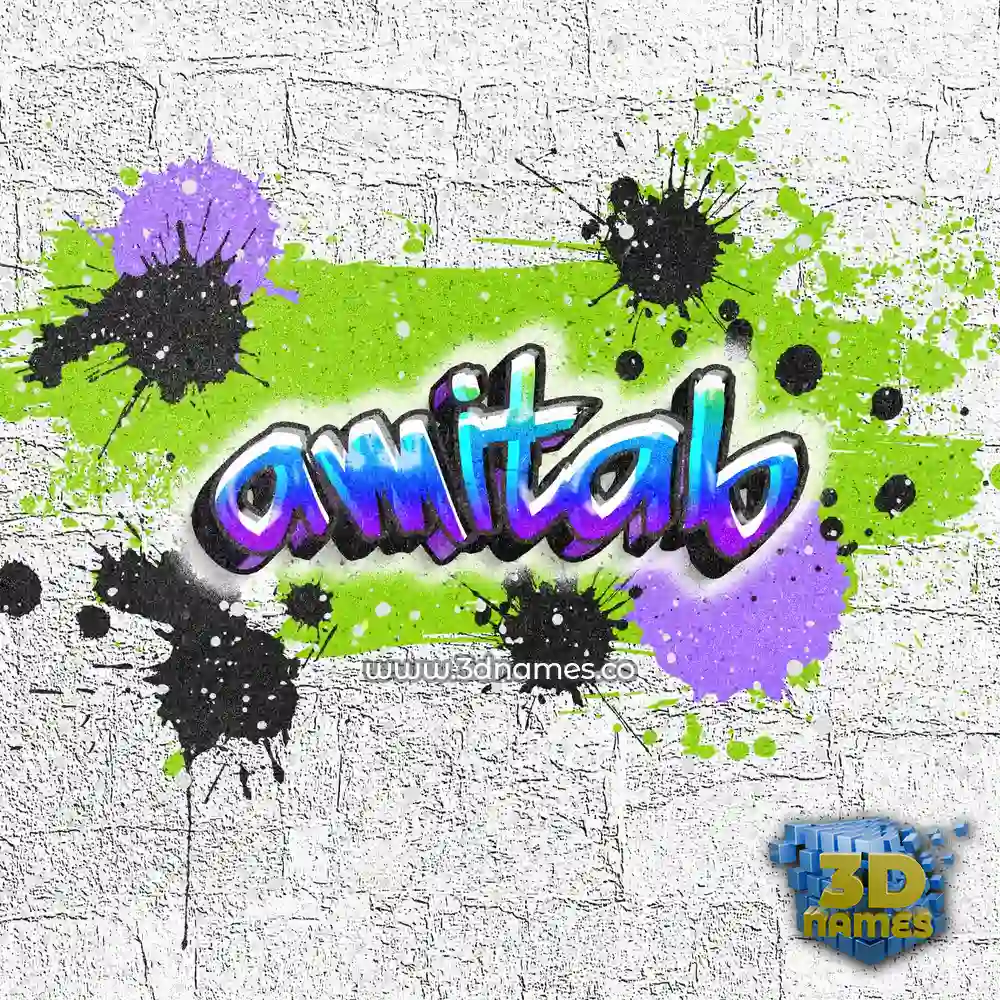 amitab in Graffiti Grunge style - 3D name wallpaper