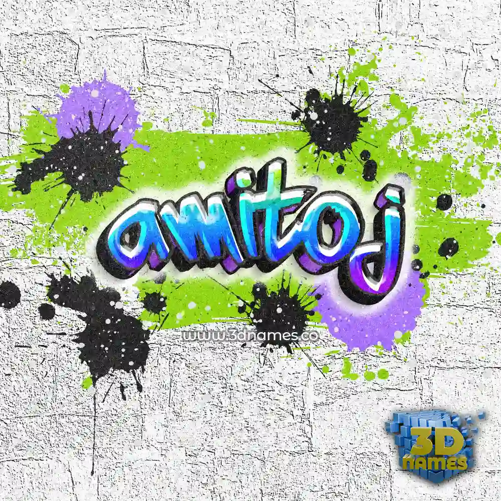 amitoj in Graffiti Grunge style - 3D name wallpaper