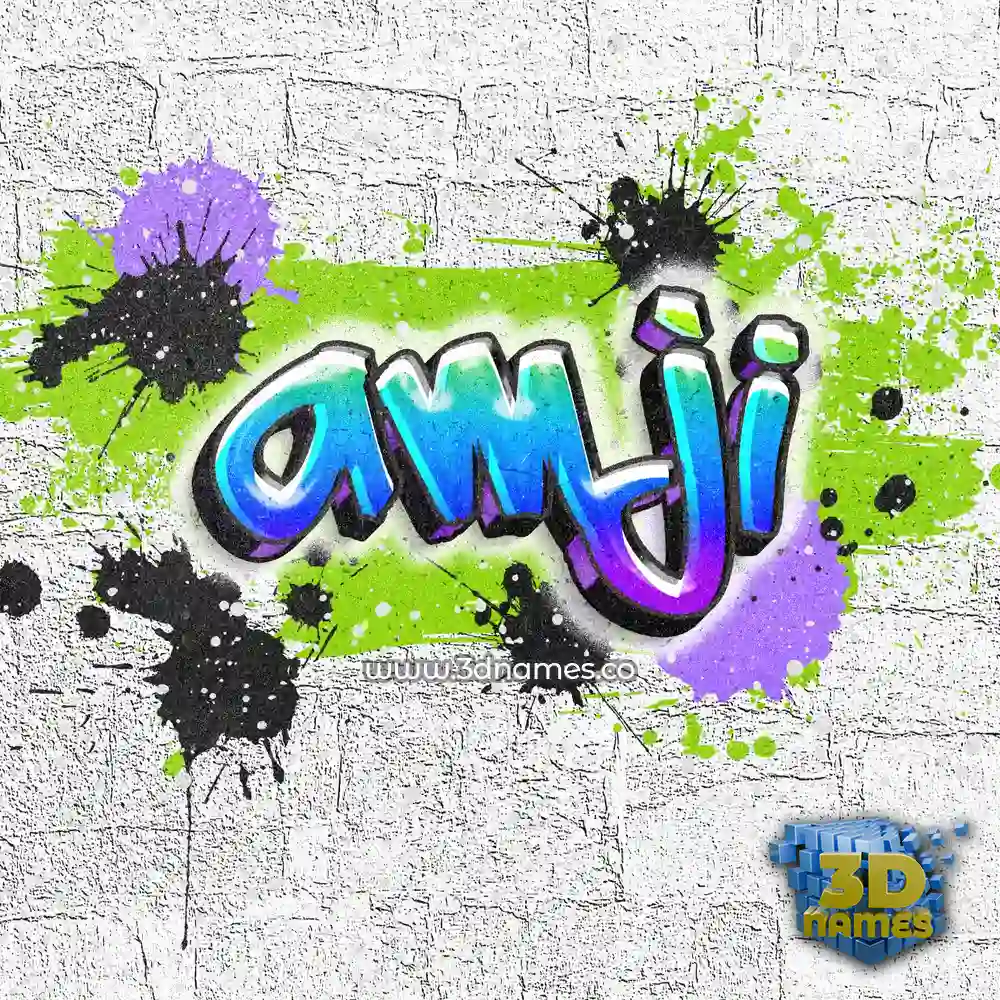 amji in Graffiti Grunge style - 3D name wallpaper