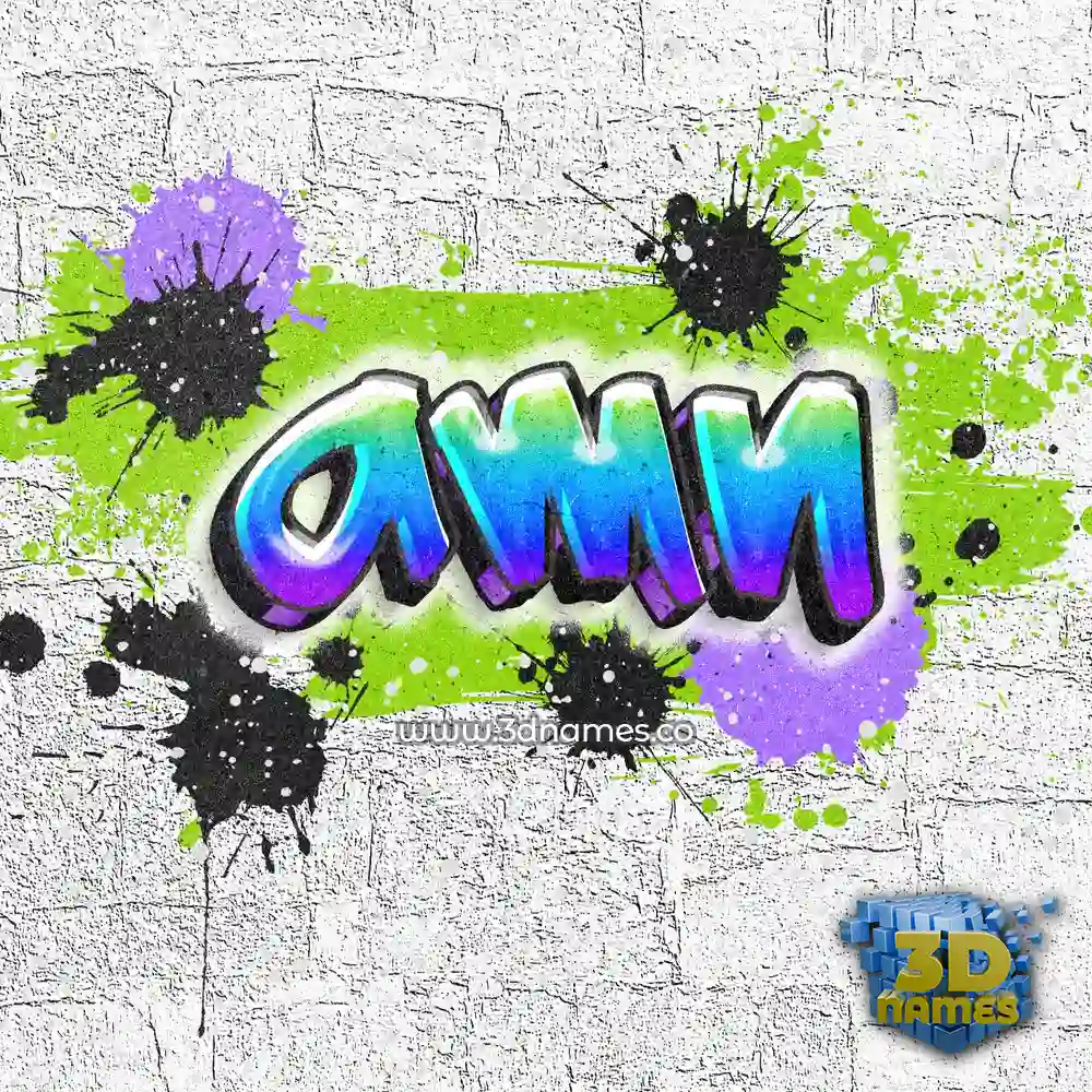 amn in Graffiti Grunge style - 3D name wallpaper