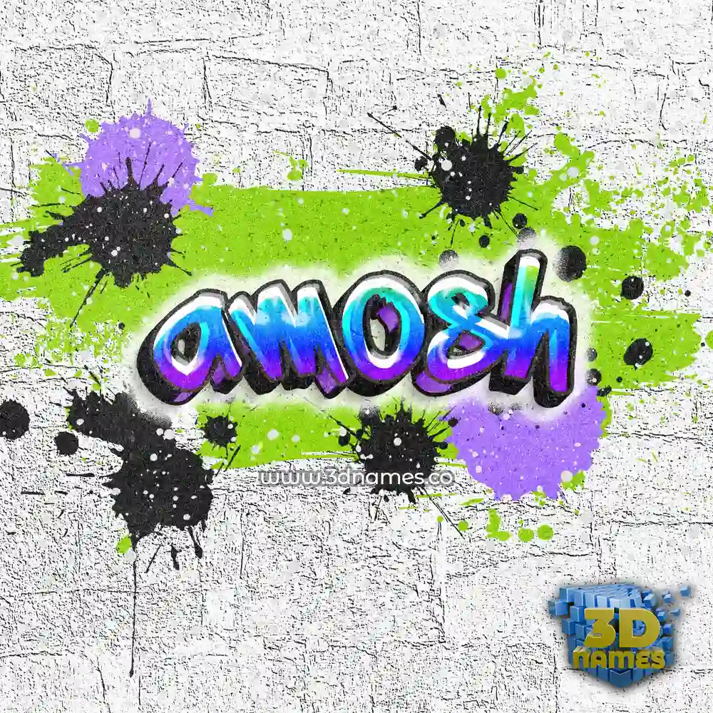 amosh in Graffiti Grunge style - 3D name wallpaper