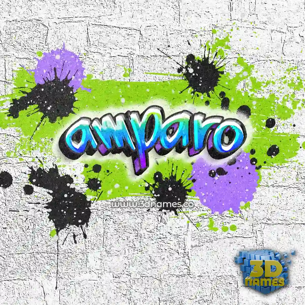 amparo in Graffiti Grunge style - 3D name wallpaper