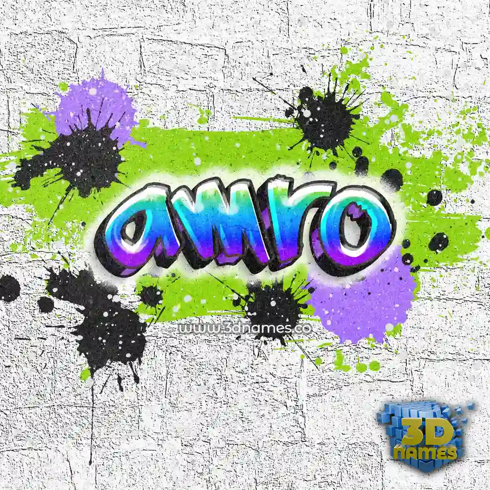 amro in Graffiti Grunge style - 3D name wallpaper