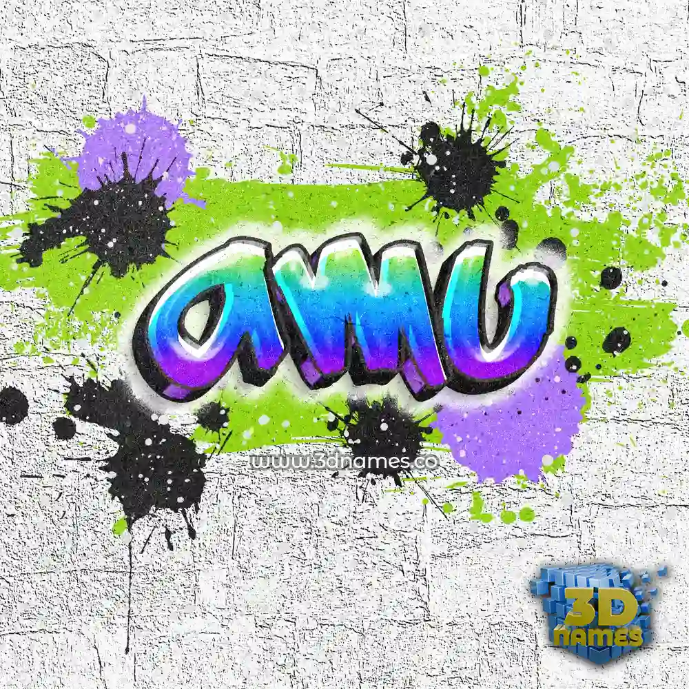 amu in Graffiti Grunge style - 3D name wallpaper