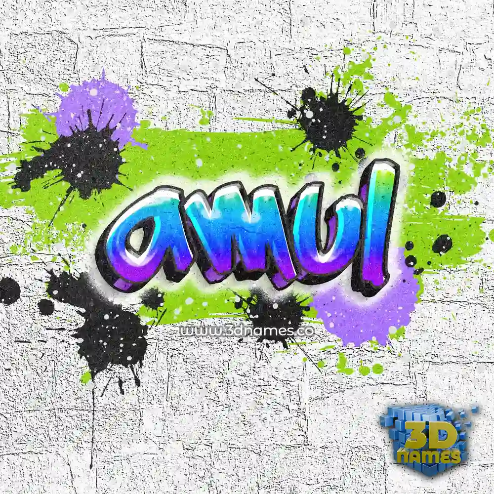 amul in Graffiti Grunge style - 3D name wallpaper