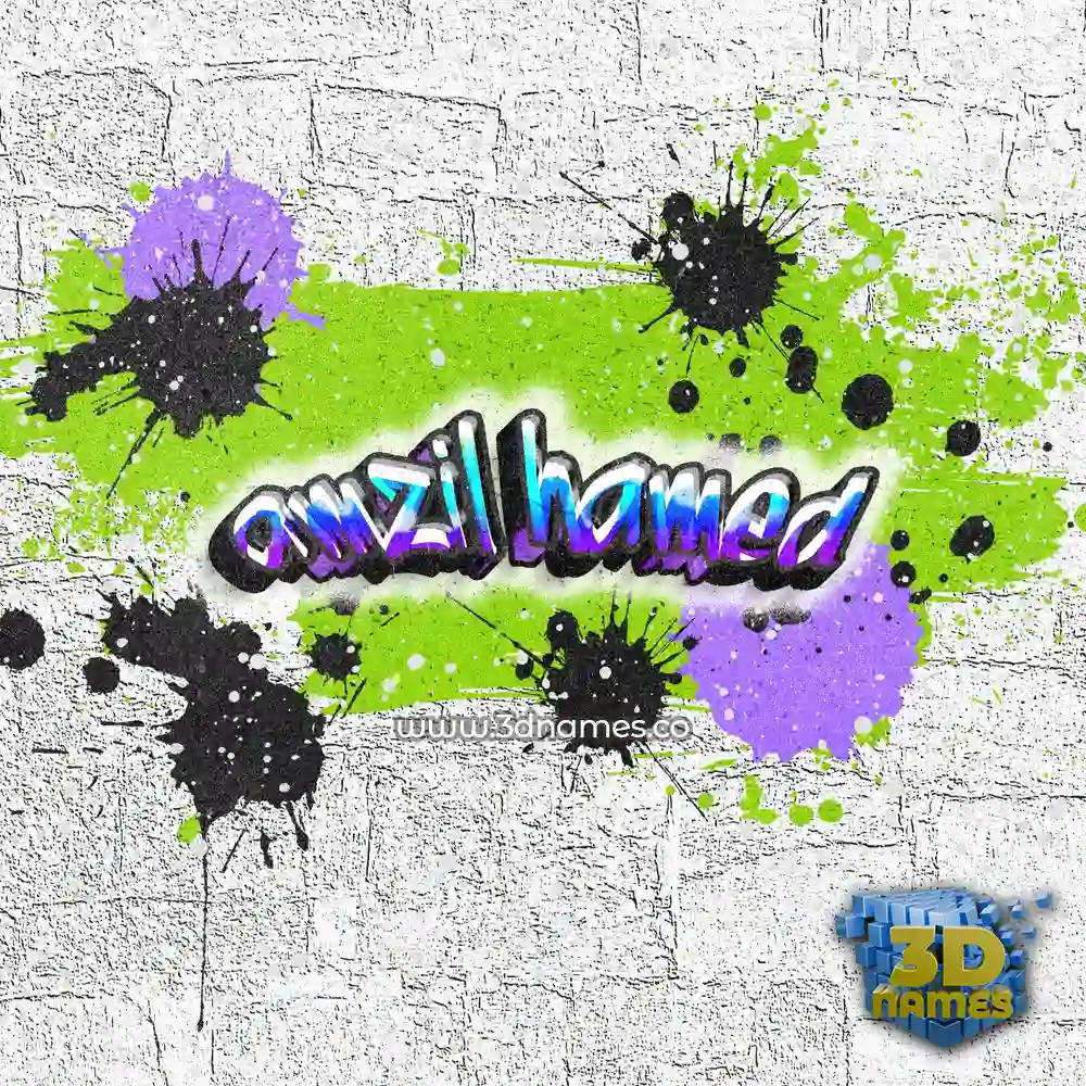 amzil hamed in Graffiti Grunge style - 3D name wallpaper