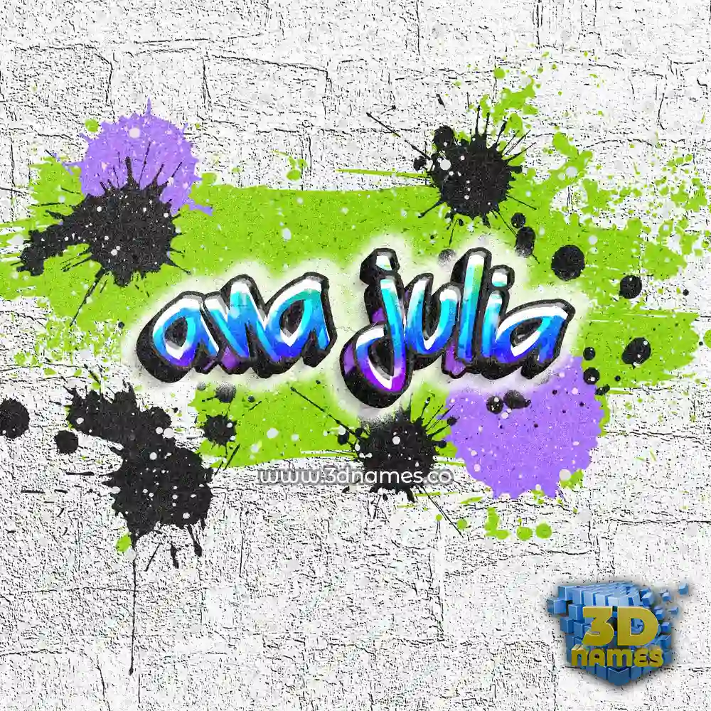 ana julia in Graffiti Grunge style - 3D name wallpaper