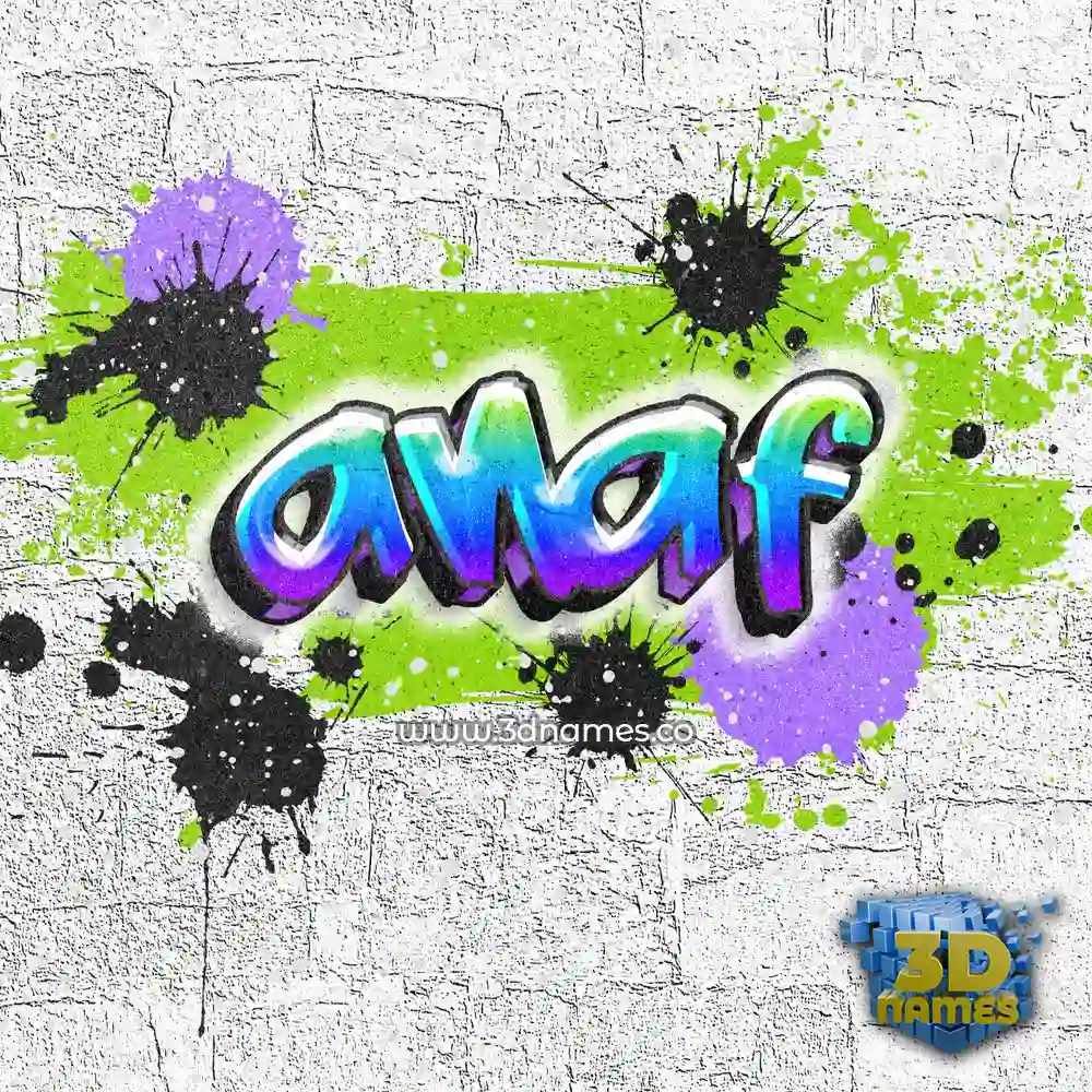 anaf in Graffiti Grunge style - 3D name wallpaper
