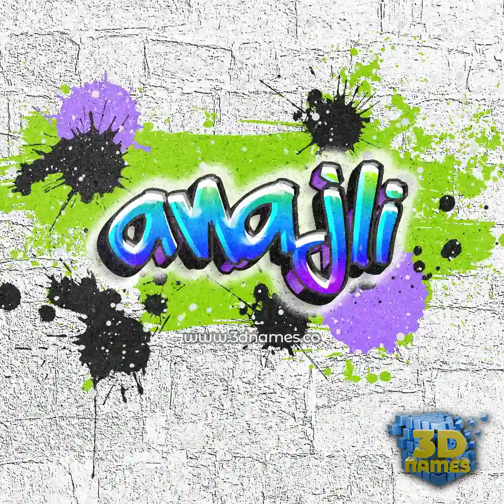 anajli in Graffiti Grunge style - 3D name wallpaper