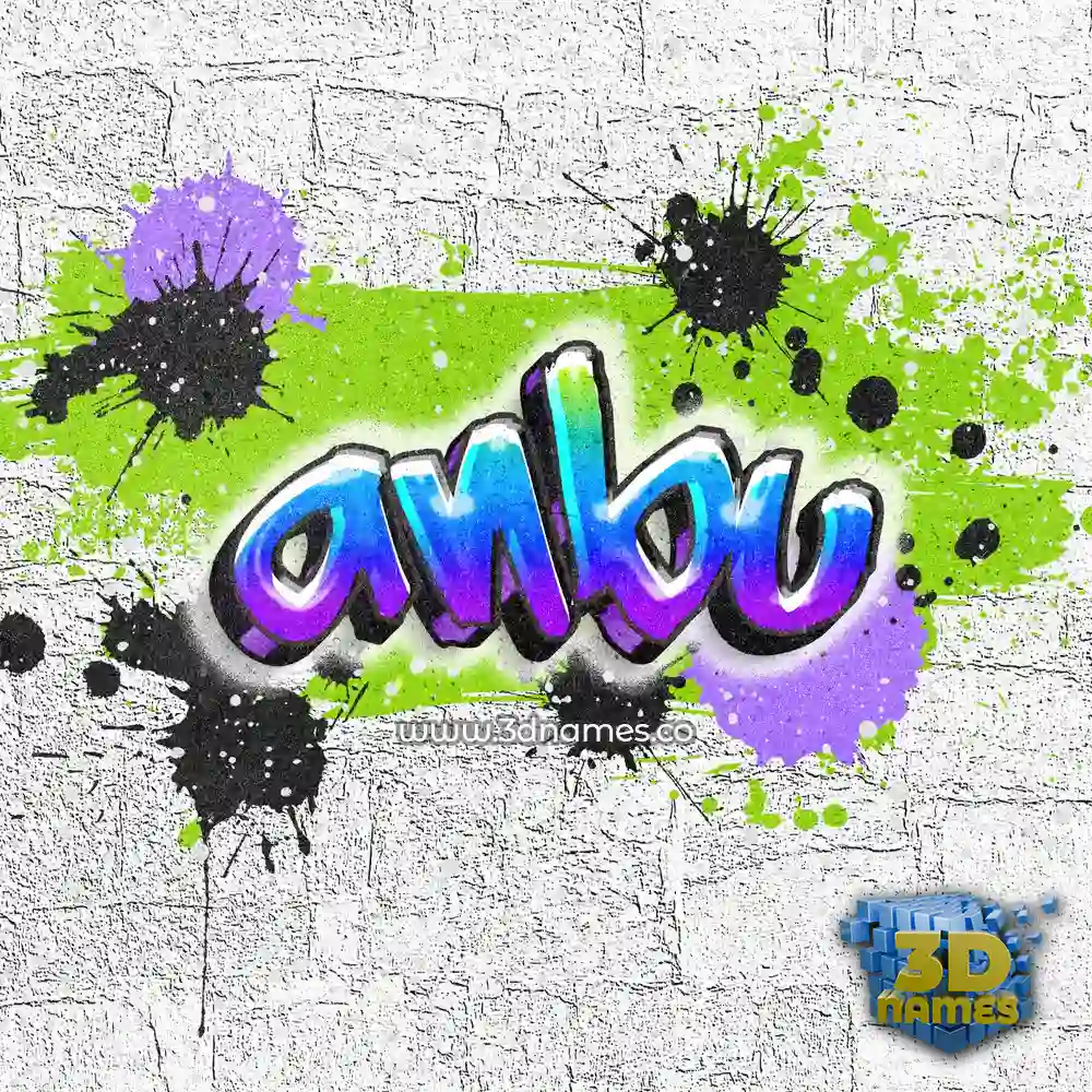anbu in Graffiti Grunge style - 3D name wallpaper