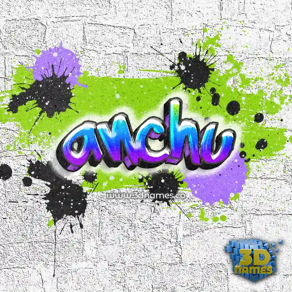 anchu in Graffiti Grunge style - 3D name wallpaper