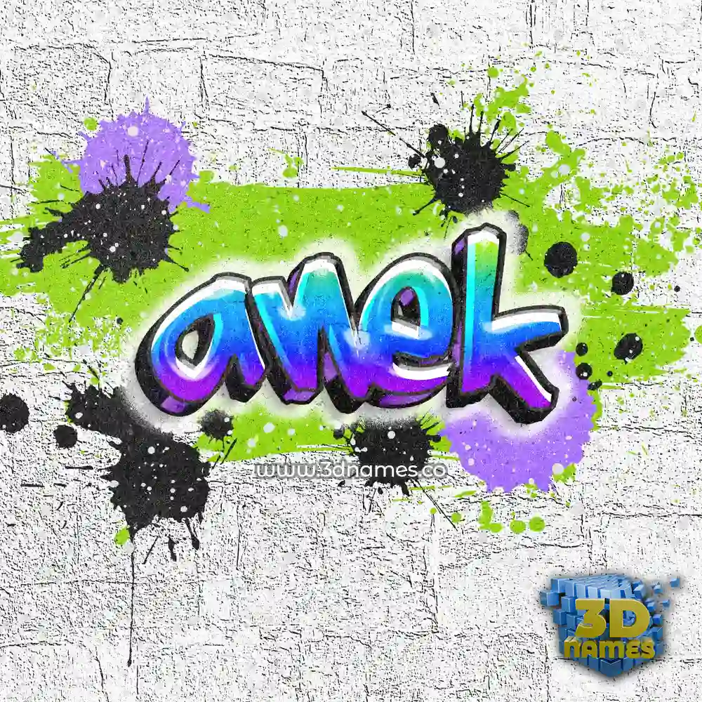 anek in Graffiti Grunge style - 3D name wallpaper