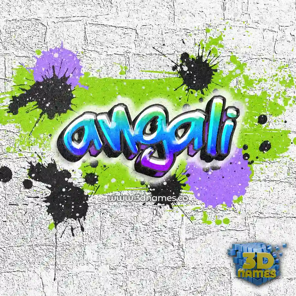 angali in Graffiti Grunge style - 3D name wallpaper