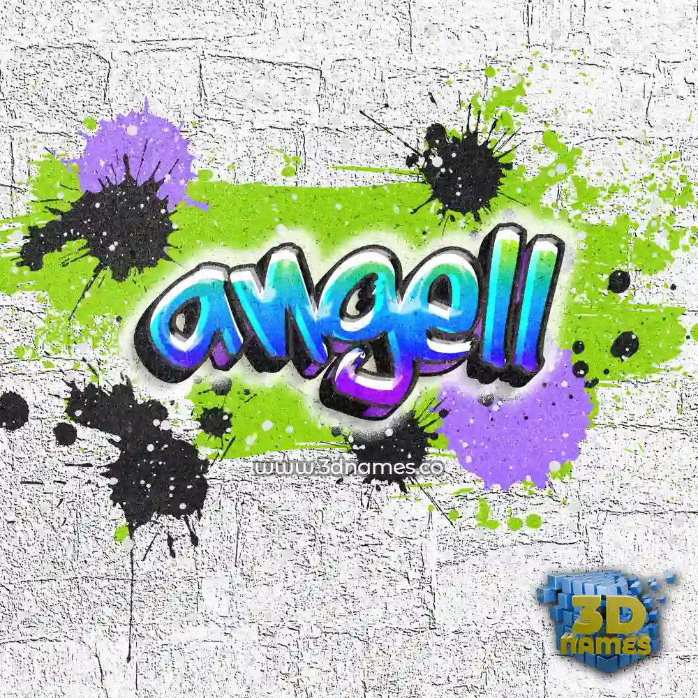 angell in Graffiti Grunge style - 3D name wallpaper