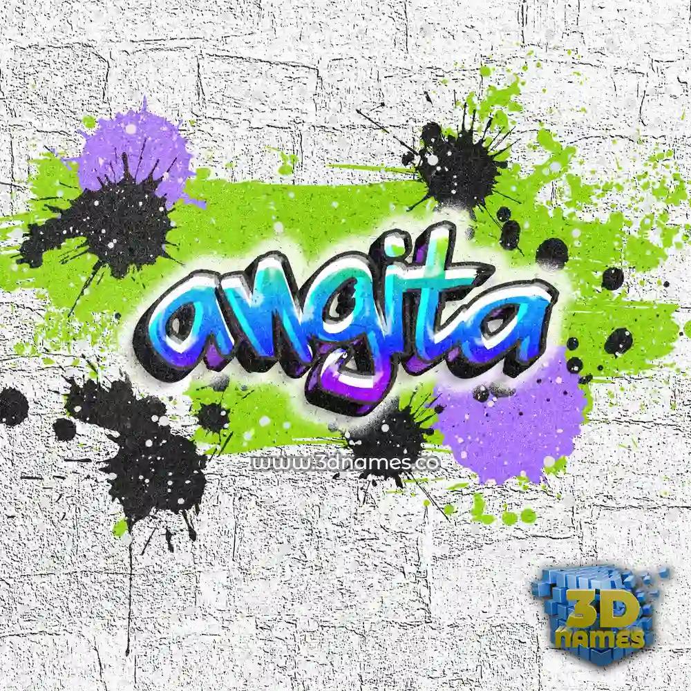angita in Graffiti Grunge style - 3D name wallpaper